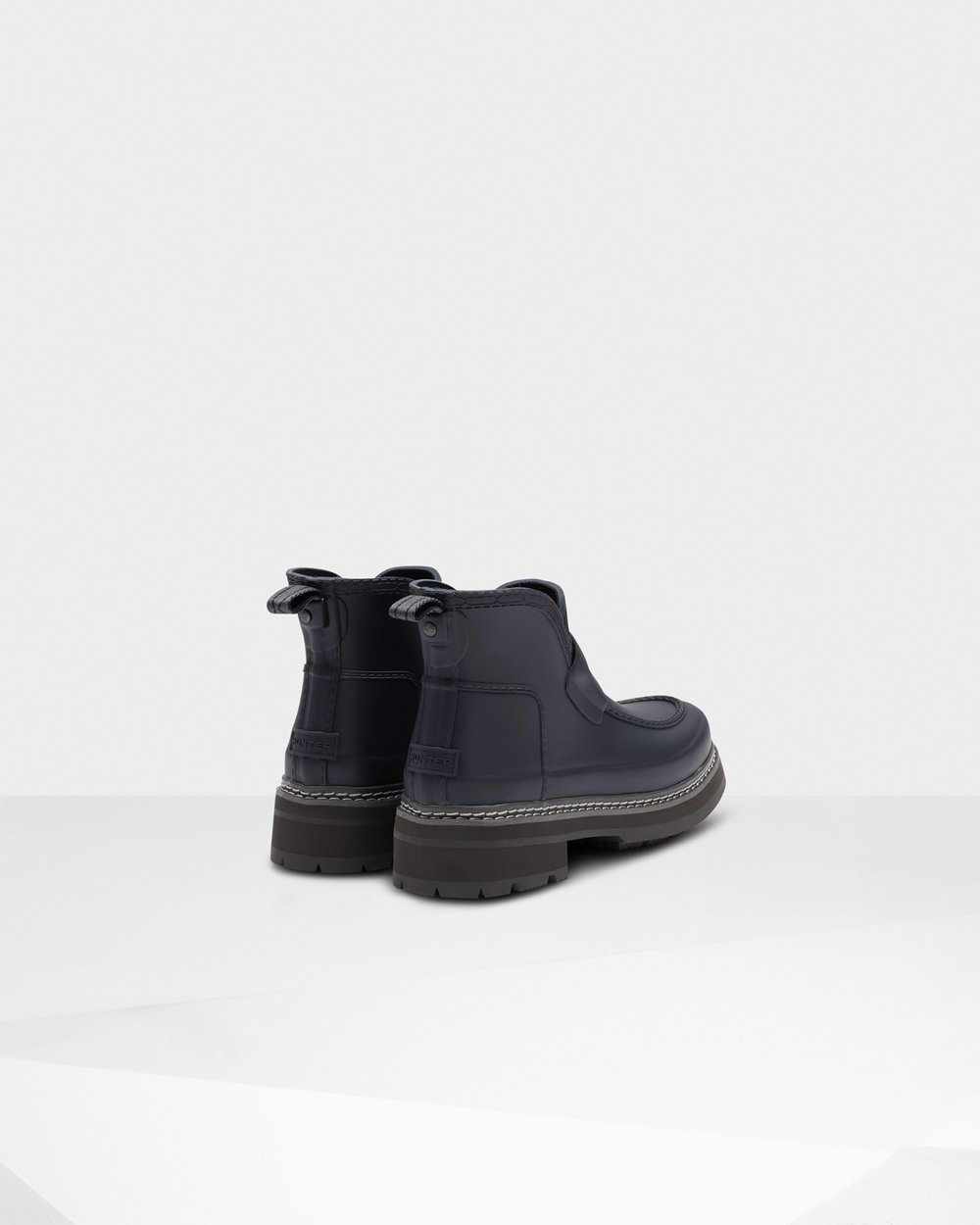 Botas Chelsea Hunter Feminina Azul Marinho - Refined Stitch Detail Loafers - 80KASBMWU